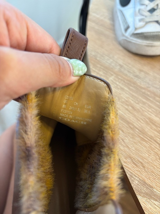 COACH DELANEY WOMENS LEATHER FAUX FUR CHELSEA BOOTS - Picture 7 of 8